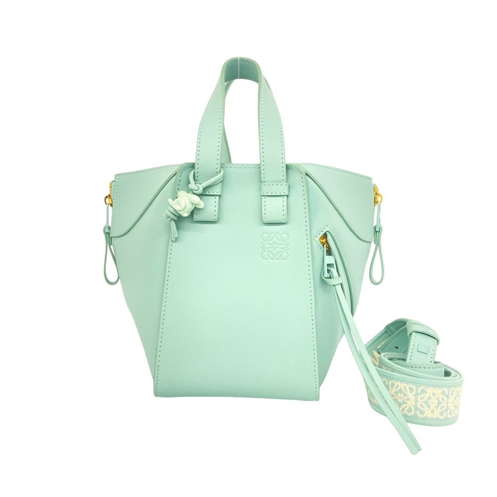 LOEWE Hammock Compact Leather 2-way Handbag/Shoulder Bag, Light Green, 72566